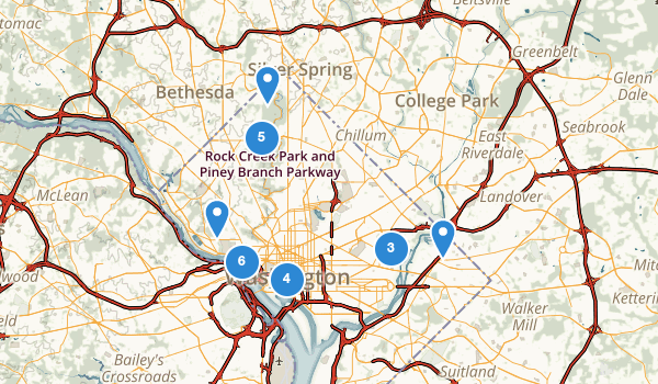 trail locations for District of Columbia