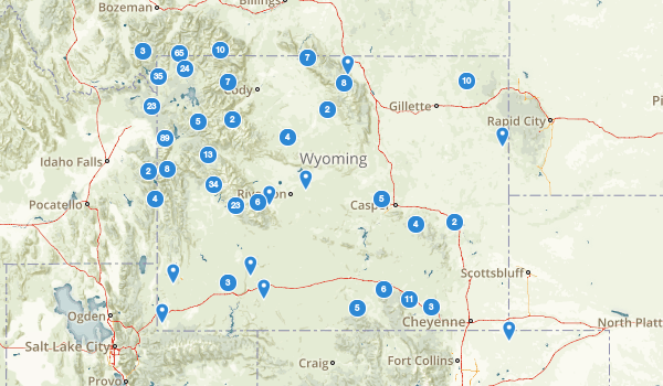 trail locations for Wyoming