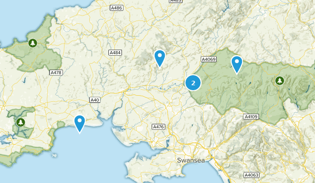 Carmarthenshire, Pays de Galles Map