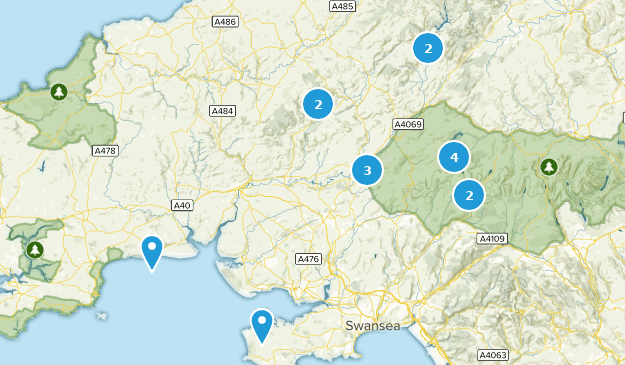 Carmarthenshire, Wales Map