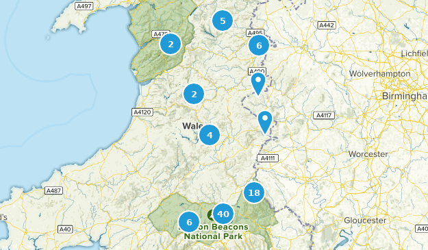 Powys, Pays de Galles Map