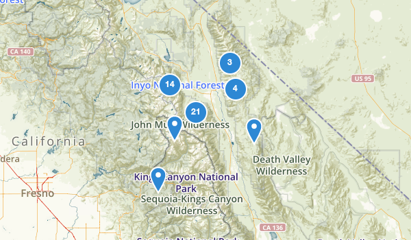 trail locations for Bishop, California