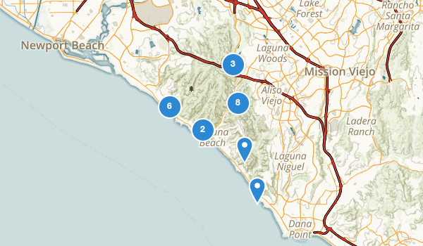 trail locations for Laguna Beach, California