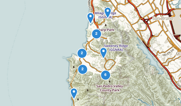 trail locations for Pacifica, California