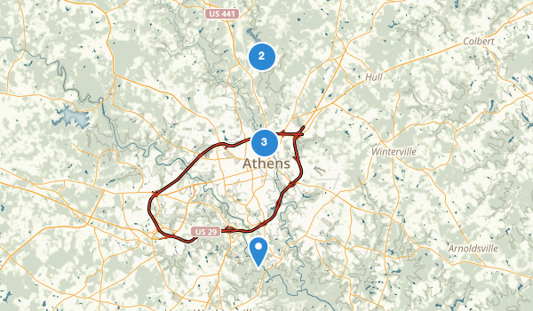 trail locations for Athens, Georgia