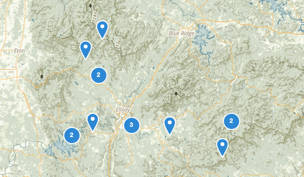 trail locations for Ellijay, Georgia