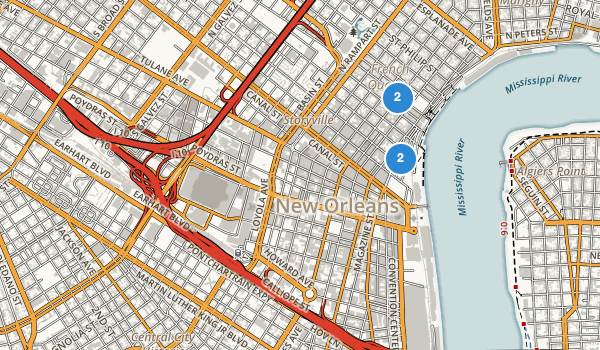 trail locations for New Orleans, Louisiana