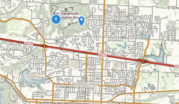 trail locations for Blue Springs, Missouri