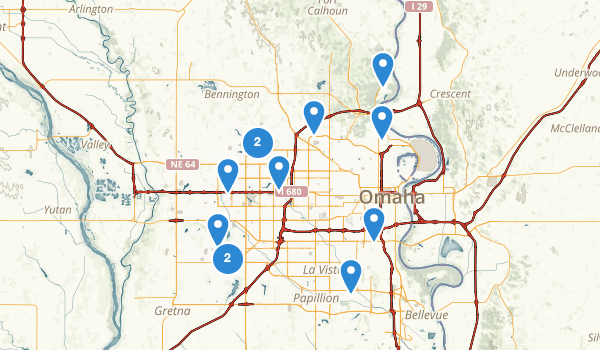trail locations for Omaha, Nebraska