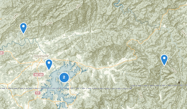 trail locations for Hayesville, North Carolina