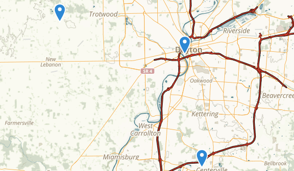 trail locations for Dayton, Ohio