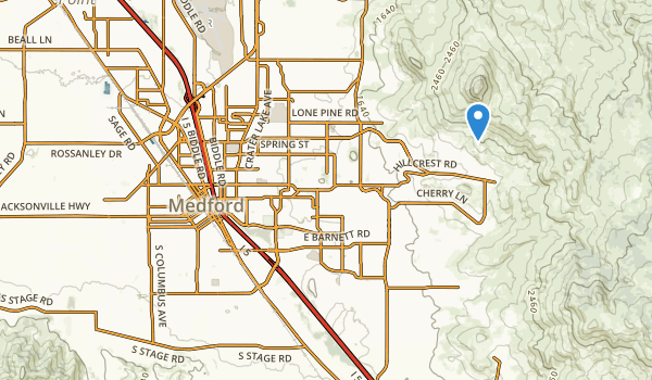 trail locations for Medford, Oregon
