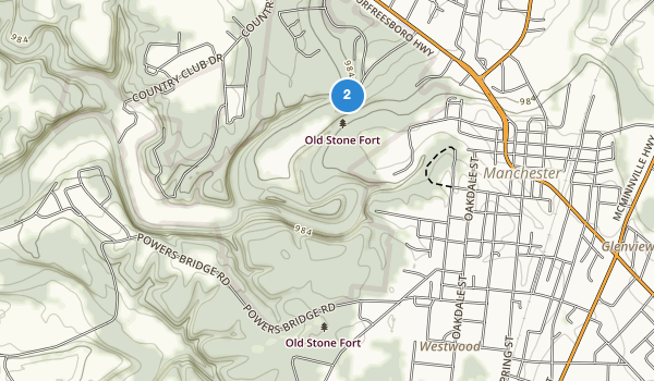 trail locations for Manchester, Tennessee