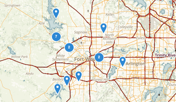 trail locations for Fort Worth, Texas
