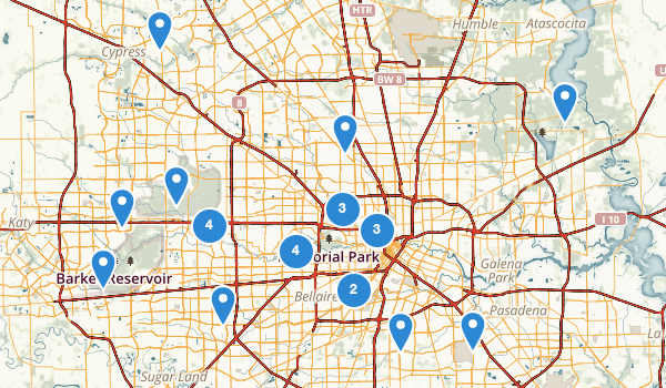 trail locations for Houston, Texas