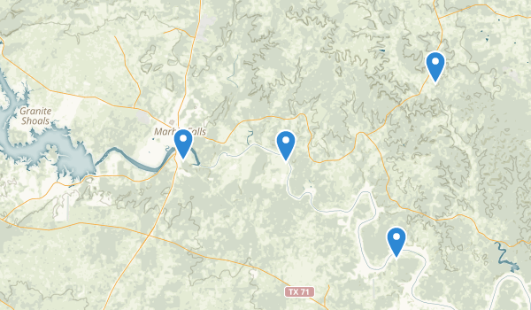 trail locations for Marble Falls, Texas